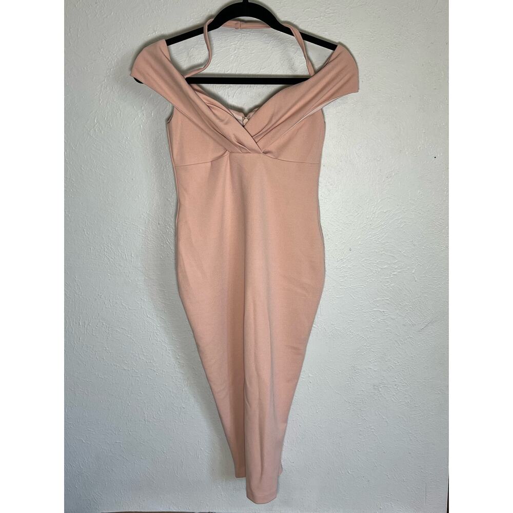 Nookie Blush Pink Off-Shoulder Midi Dress - Picture 2 of 8